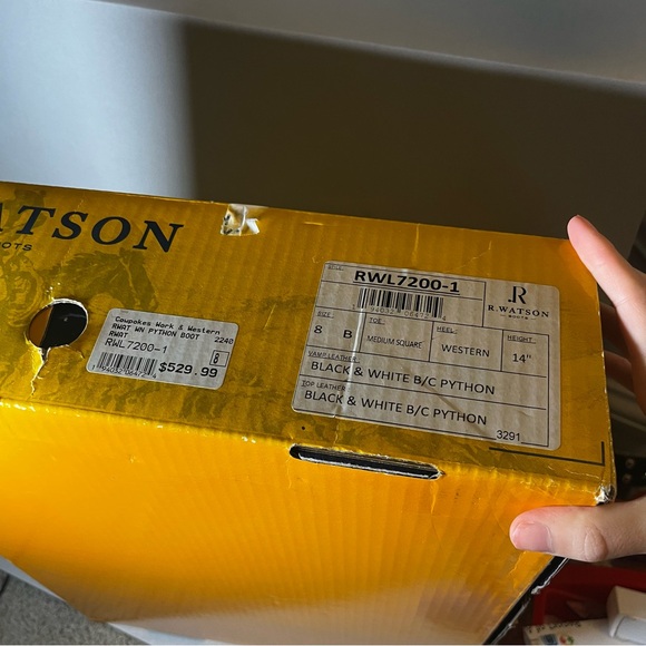 R. Watson Women's Python Skin Cowboy Boots size 8 - Picture 7 of 7